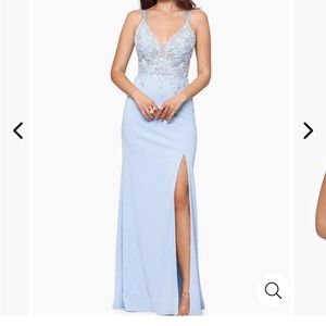 Long Glitter Gown (blue/silver) Prom Dress